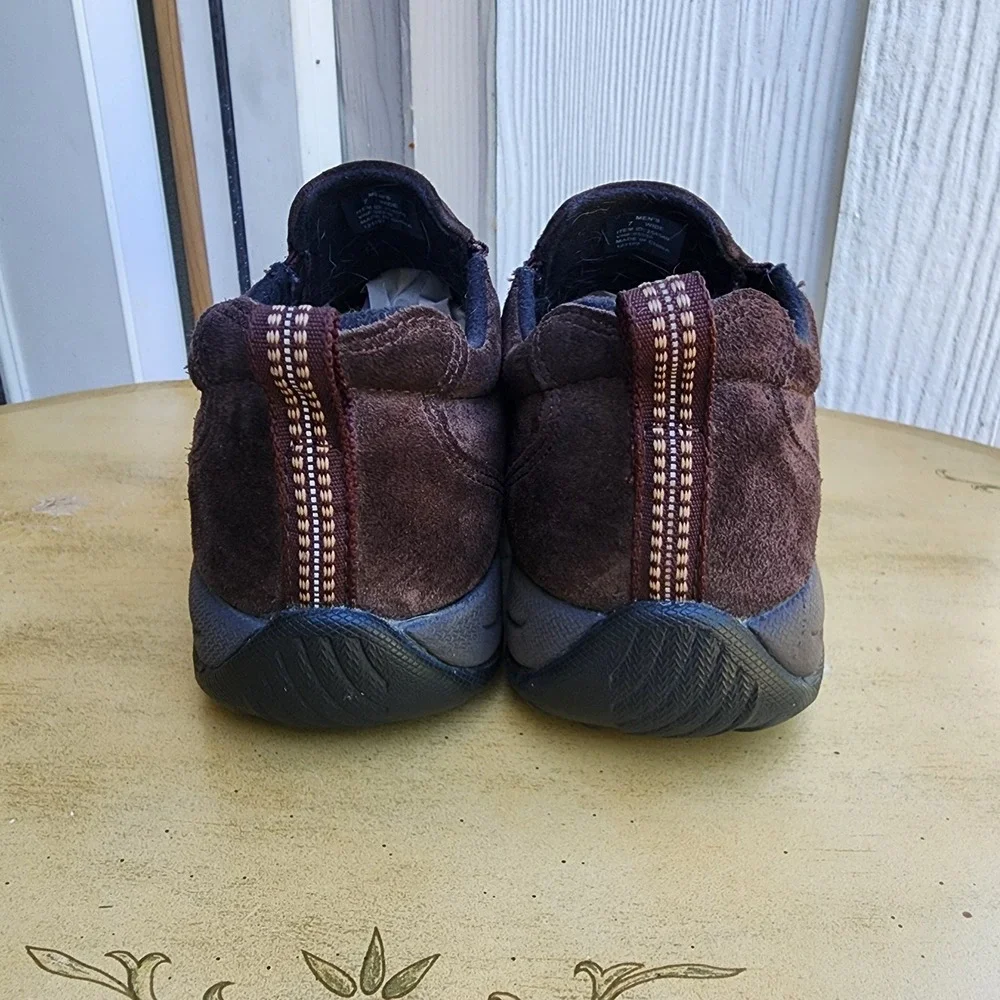 LL Bean US 7 Wide‎ Brown Suede Comfort Slip On Walking Casual Shoes Minimalist